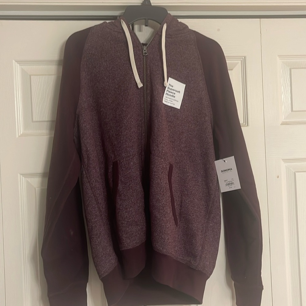 Purple Sonoma large fleece jacket. Tags still on it as my Mom got sick.